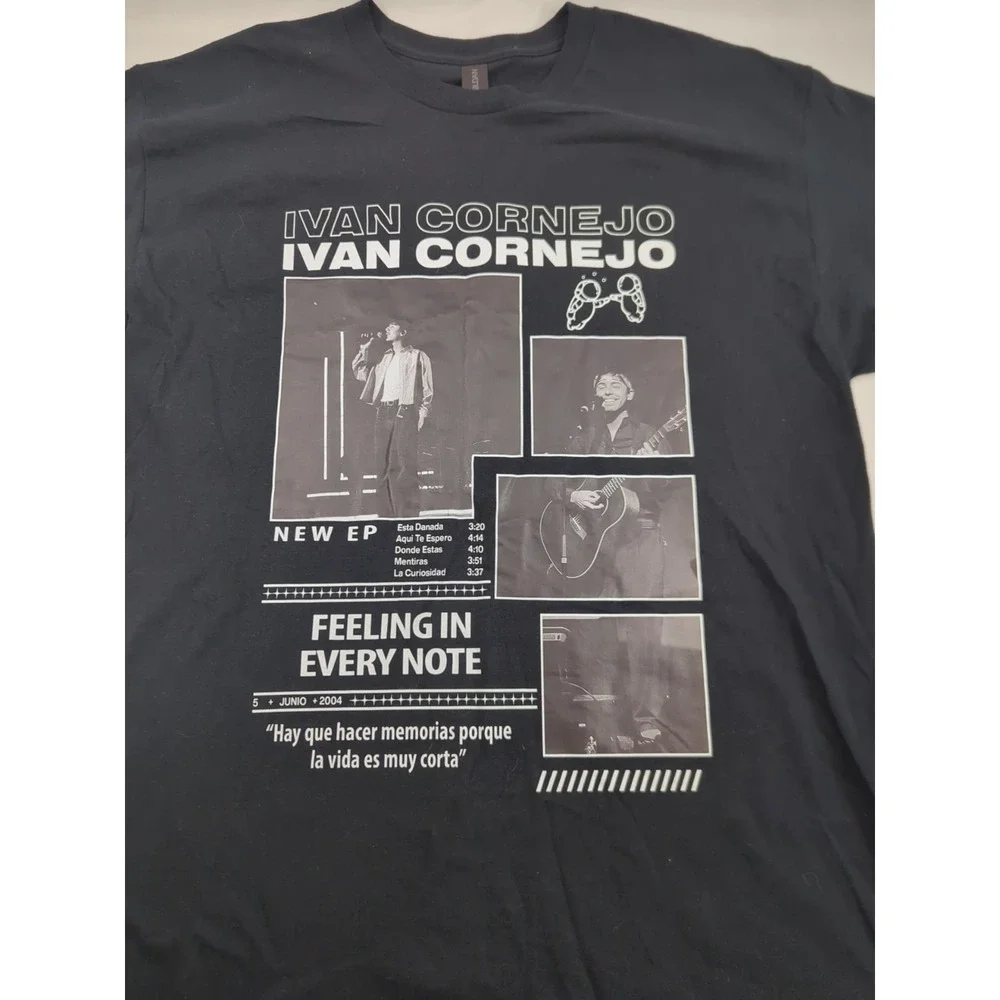 ivan cornejo tour merch 2025 Tour Gildan Black Pullover T-shirt Large Unisex‎